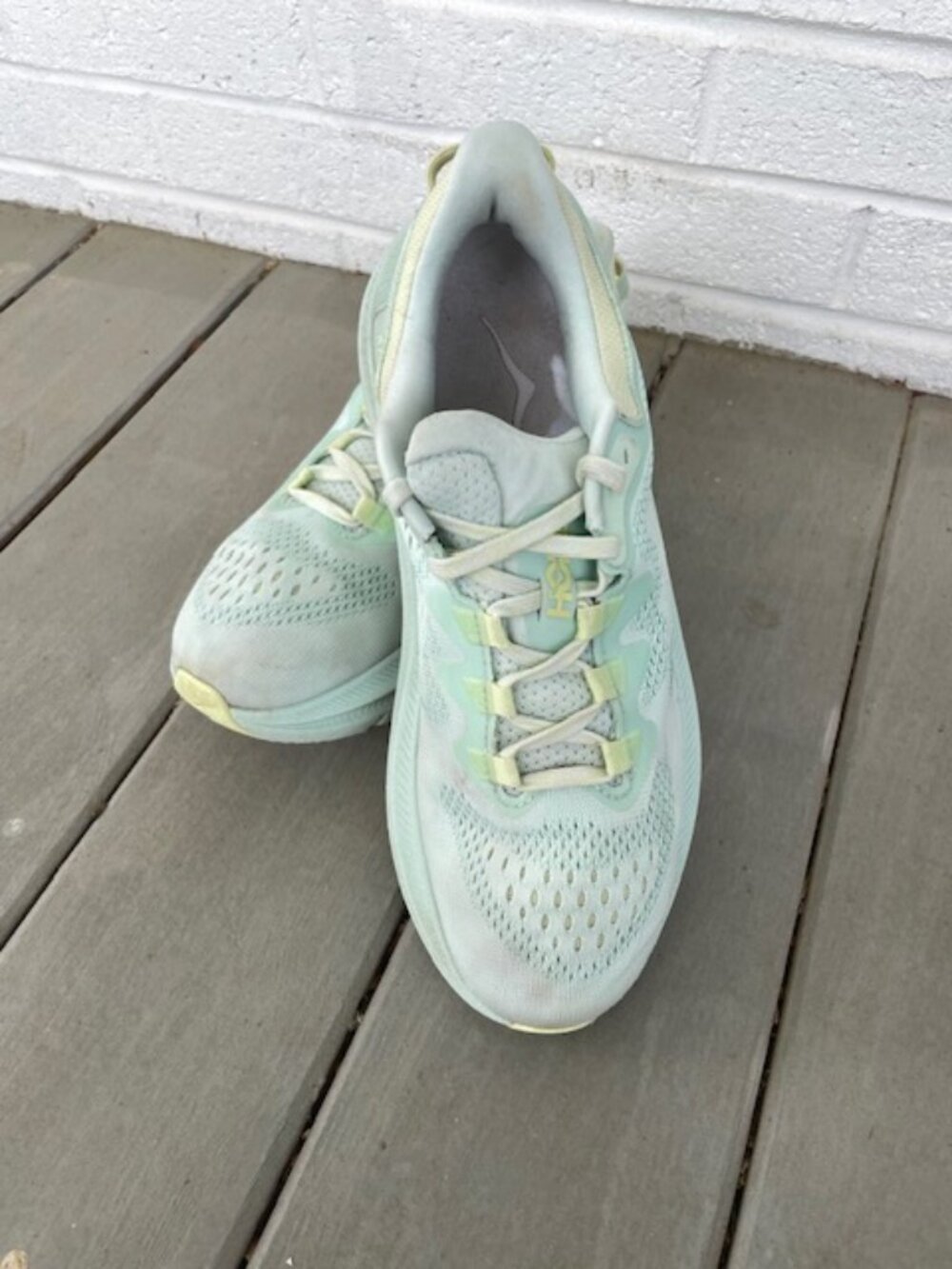 HOKA One One Running Shoes Womens 9.5B Mint Green Athletic Sneakers Mesh